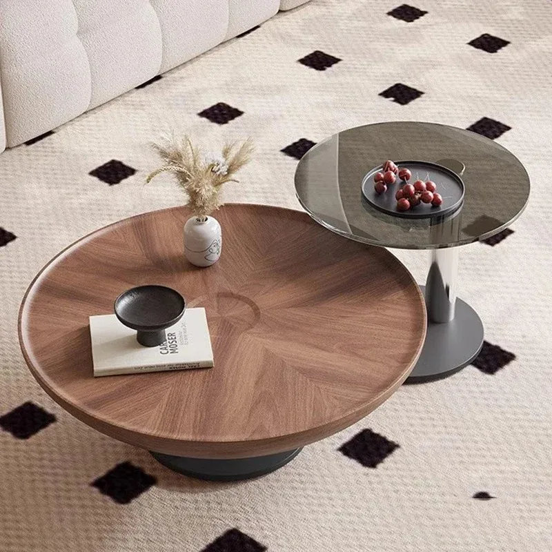 

Aesthetic Round Coffee Table Living Room Decoration Universal Space Saving Cheap Side Table Simple Mesa Auxiliar Salon Furniture