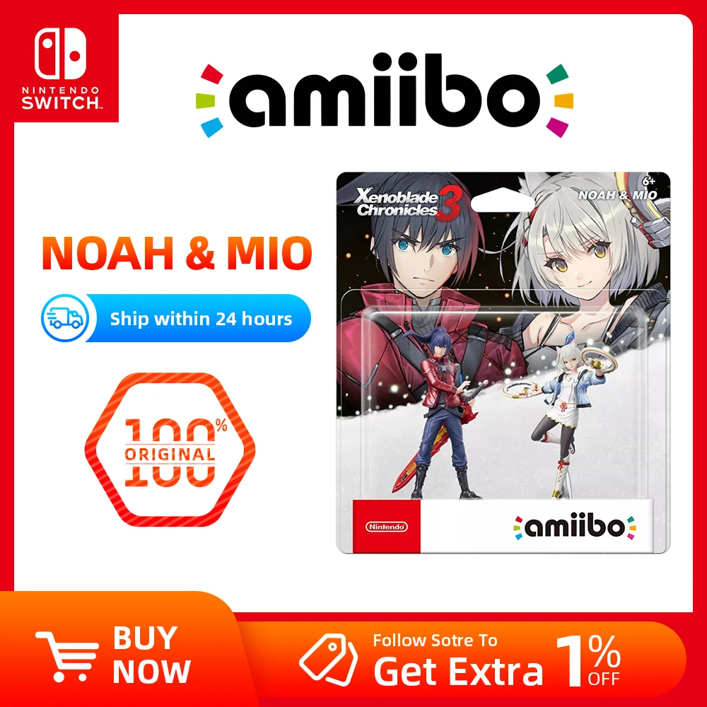 Nintendo Amiibo Figure - Xenoblade 3 - Noah and Mio/Sora - for