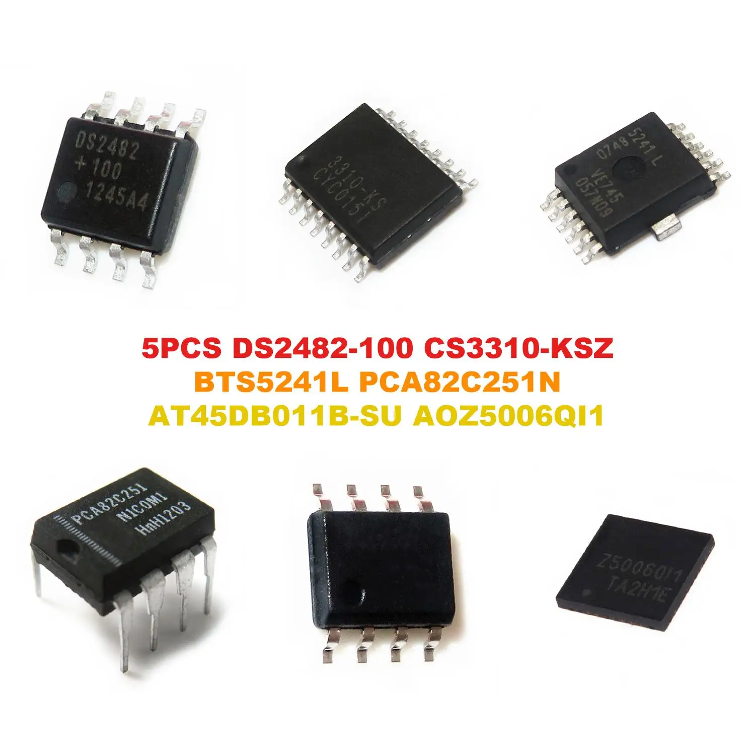 DS2482-100 CS3310-KSZ BTS5241L PCA82C251N AT45DB011B-SU AOZ5006QI1