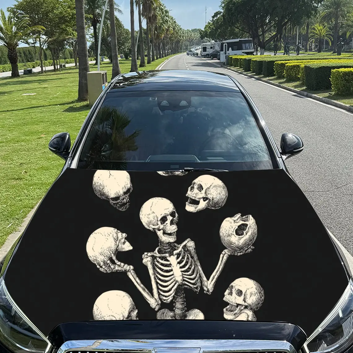 

Magical Skull and Skull Magic Car Hood Sticker, Waterproof Self-adhesive Vehicle Vinyl Wraps Decal, Trendy Auto Exterior Decorat