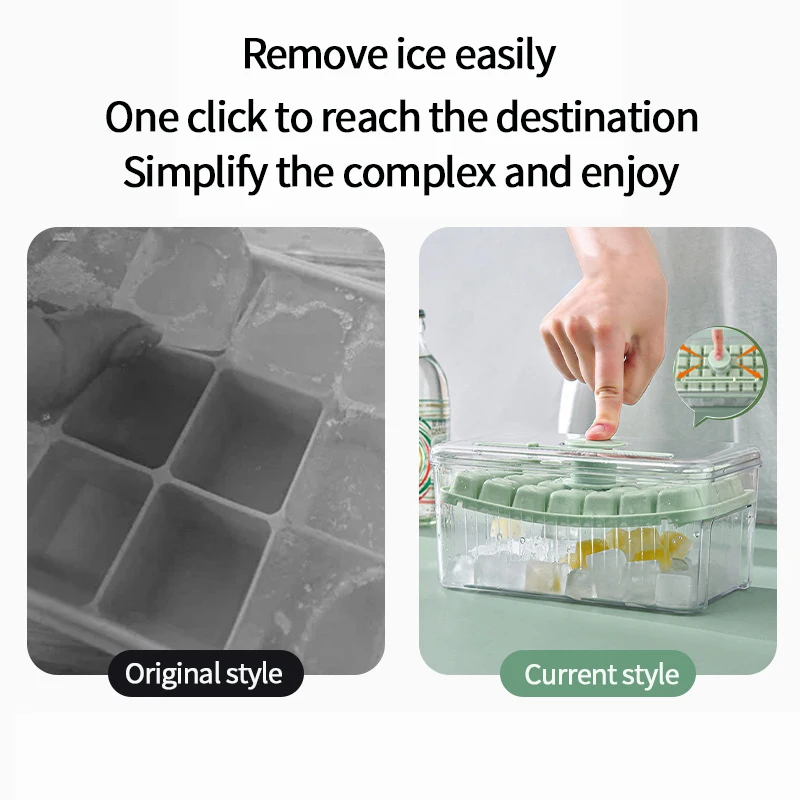 Pressão Ice Cube Tray Block Mold, 30 Grids, Making Mold, Summer Ice Maker Tool, Selado para uso doméstico