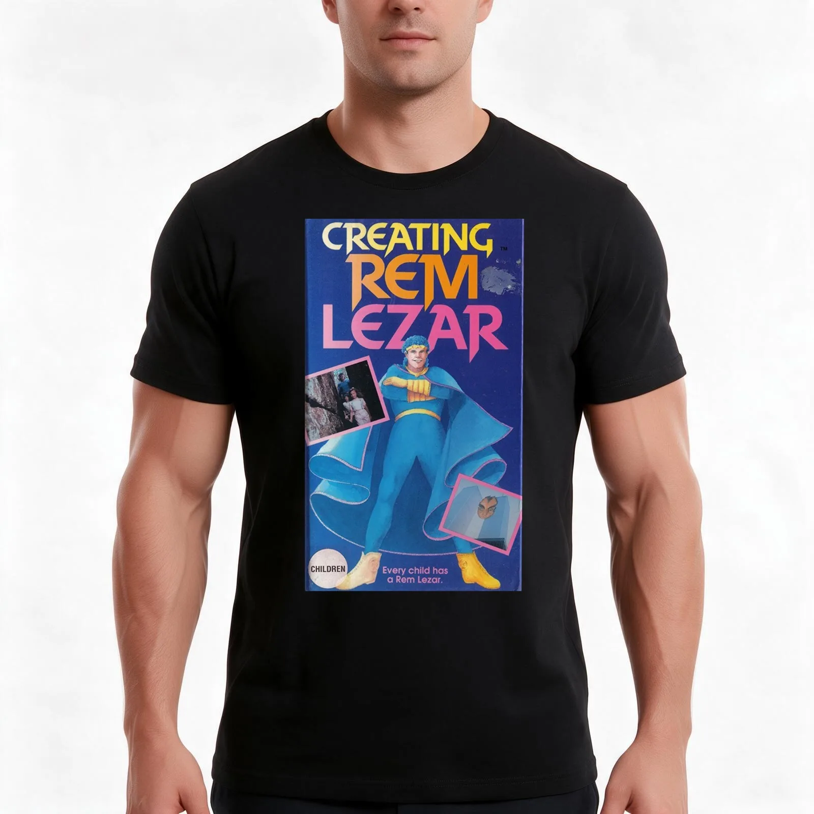 Creating Rem Lezar T-Shirt, Summer Casual Cotton Tee, Oversized Streetwear Tops, Vintage Graphic Print, Loose Fit Short Sleeve