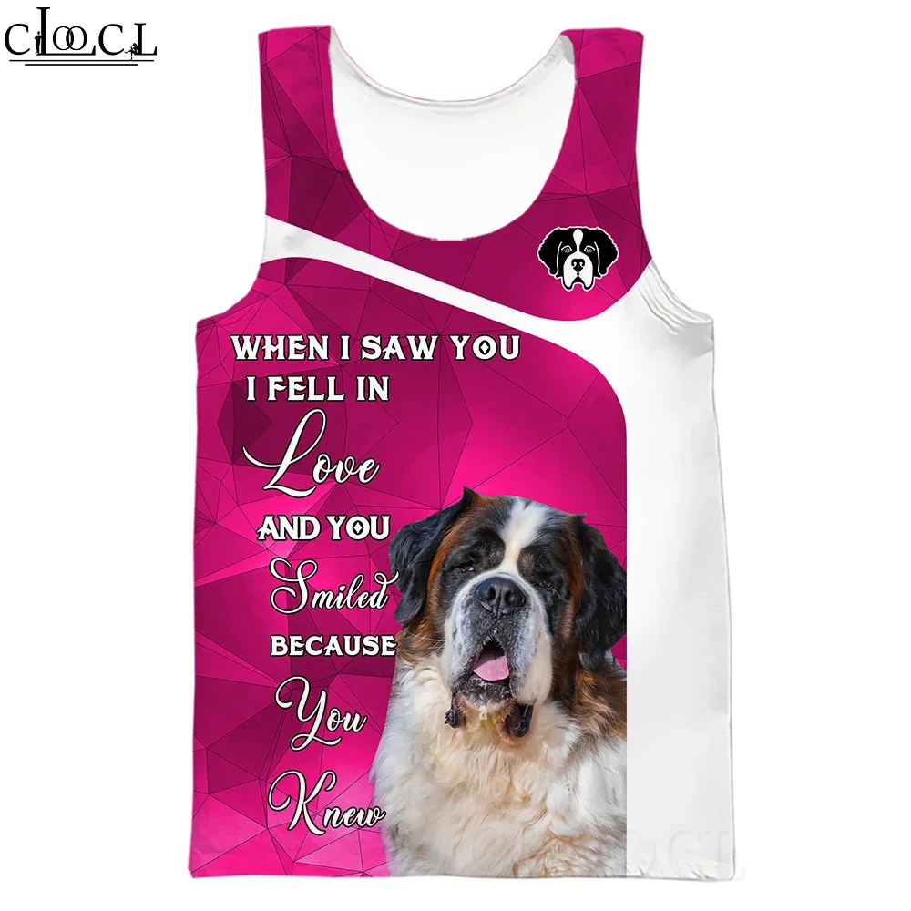 

Мужские майки St Bernard, жилет с 3D графикой и животными, повседневная одежда, модные топы без рукавов для фитнеса на открытом воздухе в стиле Харадзюку