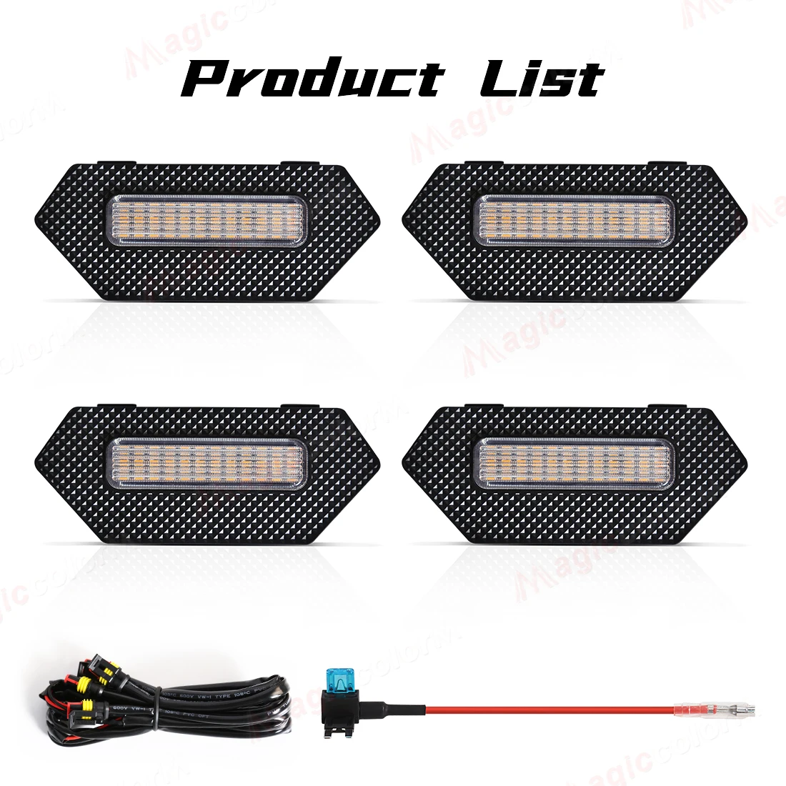 Car Front Grille Light For Toyota Tacoma TRD Pro Trailhunter 2024 LED Yellow Warning Light Daytime Running Lamp Headlight 12V