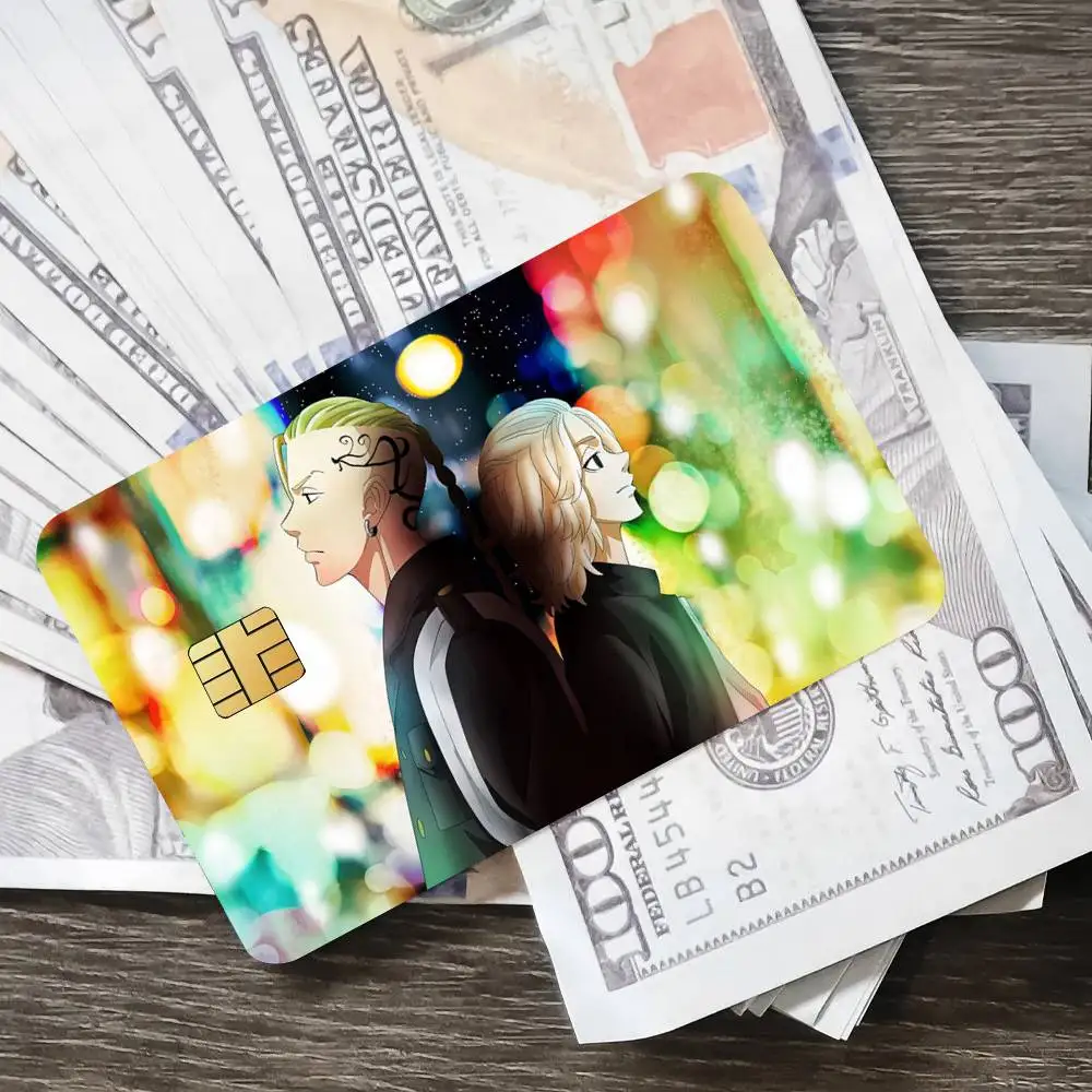 أنيمي طوكيو المنتقمون ميكي المشارك الائتمان الجلد غطاء بطاقة ملصقات 4 قطعة فيلم حافلة تمرير الجبهة الديكور البنك الخصم مقاوم للماء