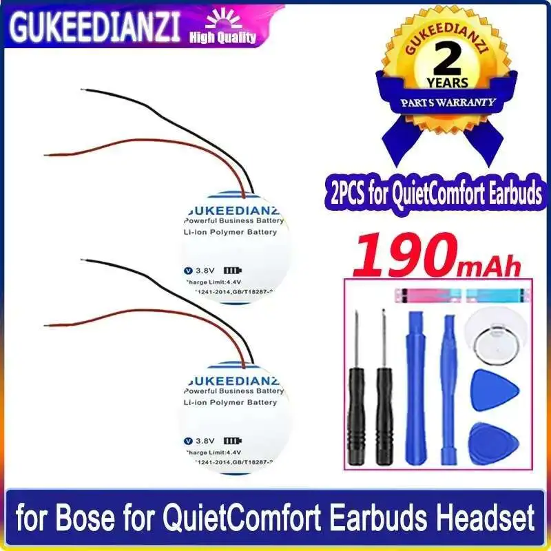 

For Bose Quietcomfort Earbuds Headset Left Right 2PCS High Performance 190Mah Earphone Battery