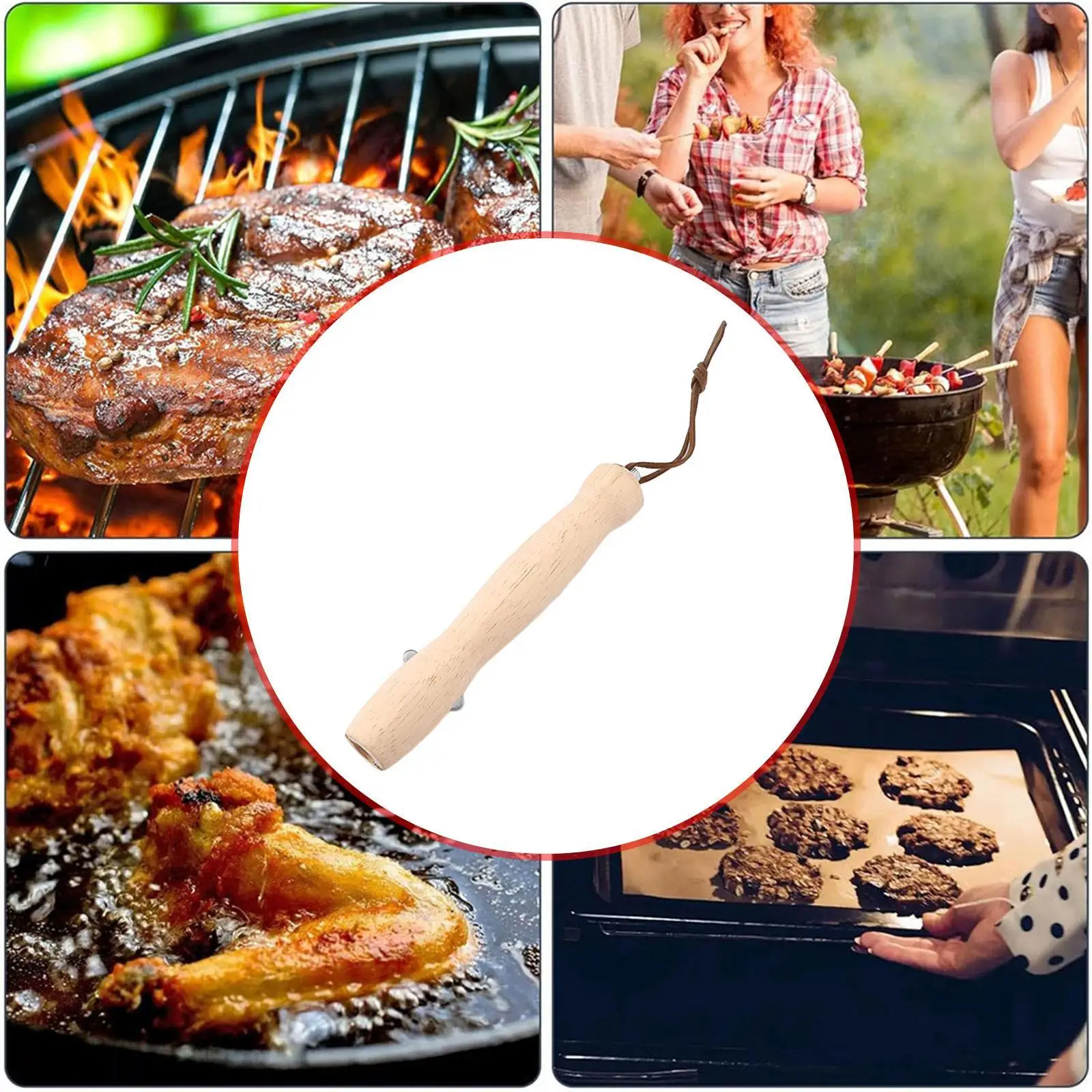Tenedor para asar Hot Dog, tenedor para barbacoa extensible para fogata para fuego, mango de madera de acero inoxidable, brocheta de 32 pulgadas