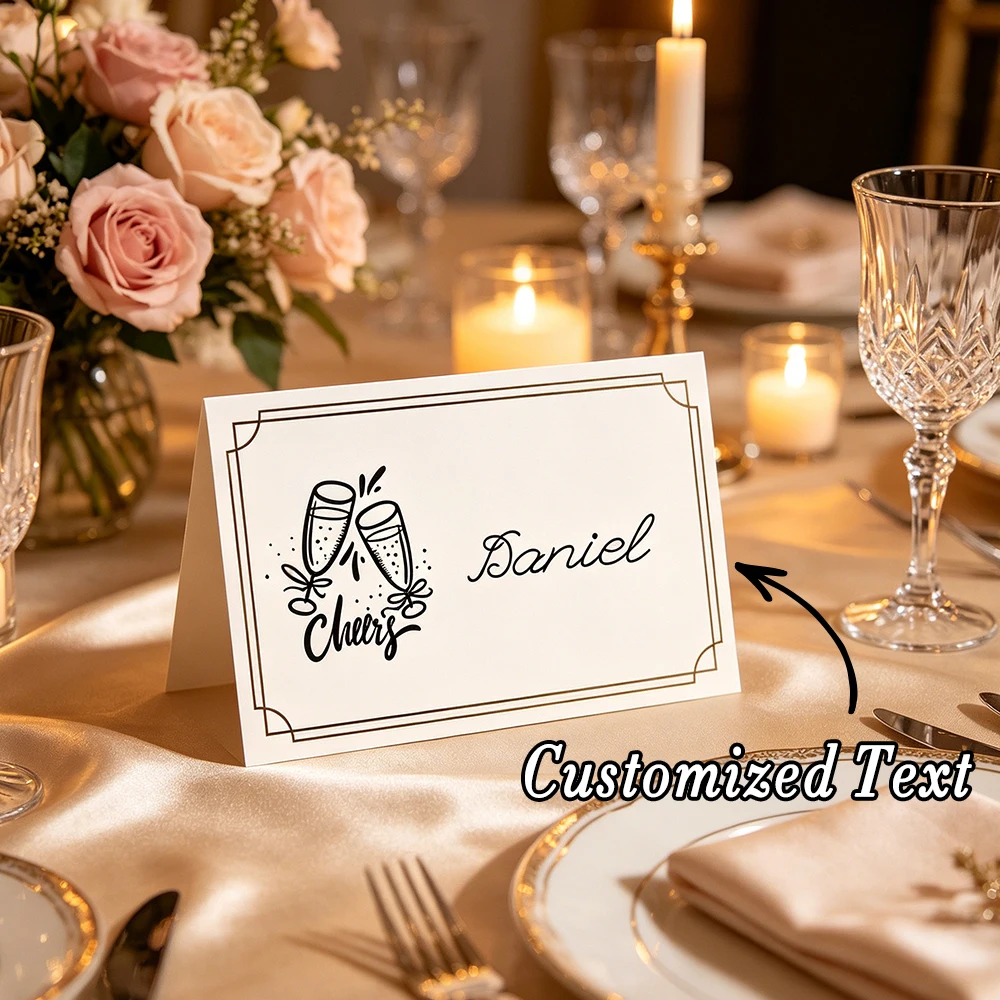 12pcs, Custom Place Cards, Personalized Text Seat Cards, Blank Writable Name Cards, Wedding Birthday Halloween Christmas