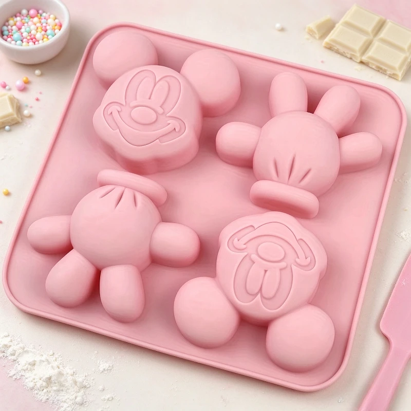 Disney Mickey Chocolate Mold, Reusable Silicone Soap Mold, DIY Handmade Mold, Ice Cream, Jelly, Cake Baking Mold，Household Items