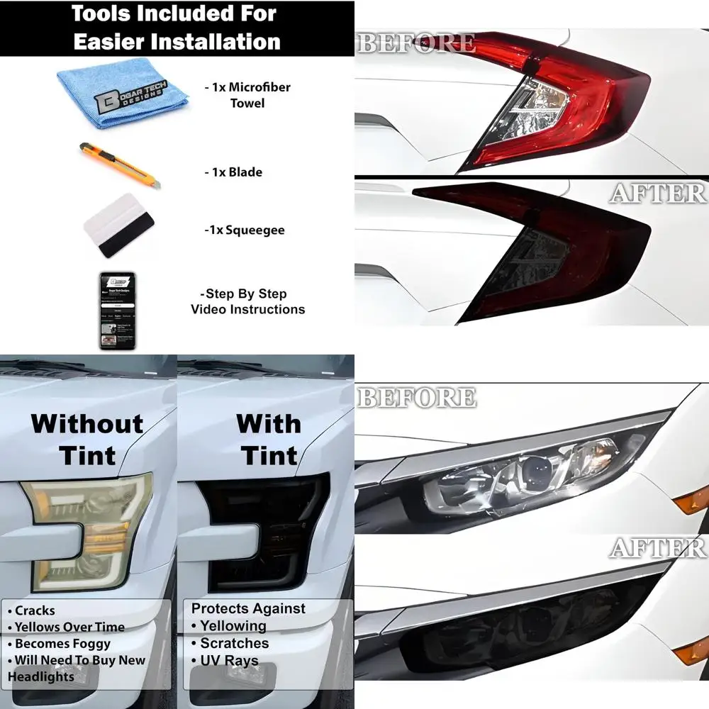 

Honda Civic Sedan 2016-2021 Tint Kit - Dark Smoke Headlights & Taillights