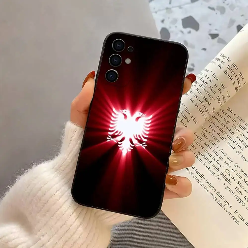 حافظة هاتف A-Albania A-Albanians F-Flag-AAF لهاتف سامسونج S25,S24,S21,S22,S23,S30,Ultra,S20,Plus,Fe,غطاء أسود من السيليكون الناعم