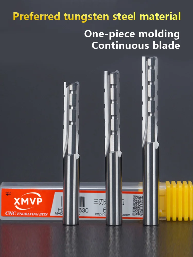 

Hard alloy three-edge cutting straight knife, particleboard woodworking engraving, slotting and trimming machine knife, bottom c