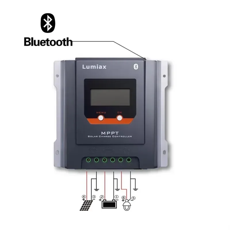 Lumiax 30A 12/24V Auto RS485 Mppt Solar Charge Controller 30a Solar Charger Regulator Controlador De Ca OEM ODM For Bluetooth