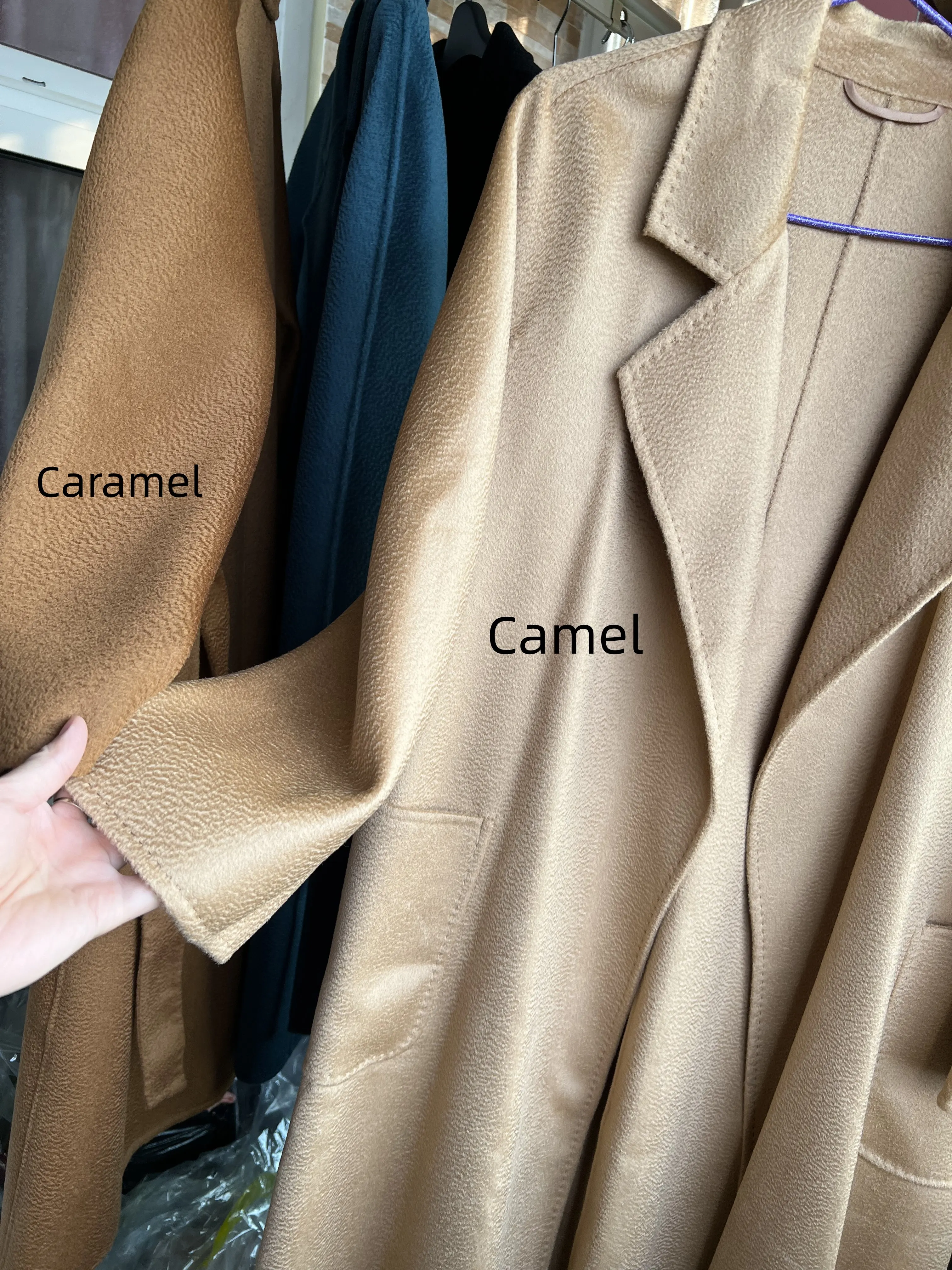 Manteau mi-long en cachemire ondulé pour femme, manteau en laine noire, beige, décontracté, mode féminine, automne, hiver, offre spéciale, nouveau