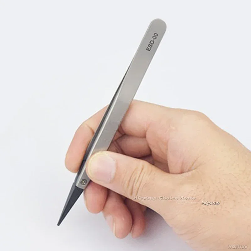 Установка стрелок часов Рабочий пинцет ESD-259 ESD-259A ESD-7A Прямая локтевая ручка Антистатические пластиковые пинцеты из нержавеющей стали