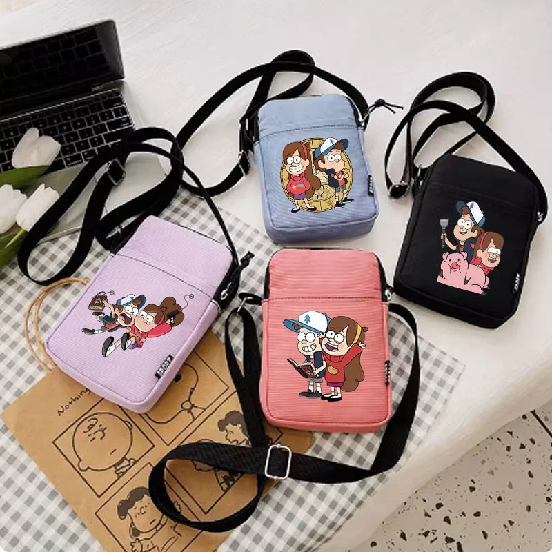 Gravity Falls Ladies Shoulder Bag Women's Small Funny Crossbody Phone Bags Students Single Shoulder Phone Bag Purse Underarm Bag