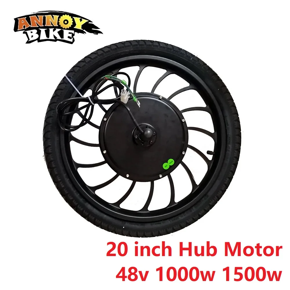 Electric Bicycle 20 inch 48V 1000W 1500W BLDC Hub Motor Wheel for Electric Rickshaw Pneumatic Tire Front Drive and Rear Drive