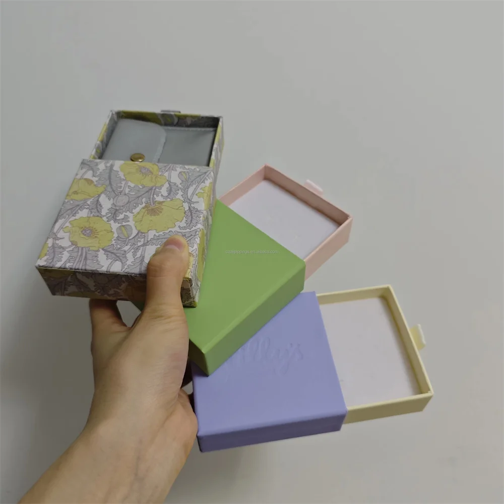 

LOGO MOQ 50PCS Drawer Jewelry Box for Necklace Ring Earrings Jewelry Packaging for Small Business Gift Boxes for Jewellery