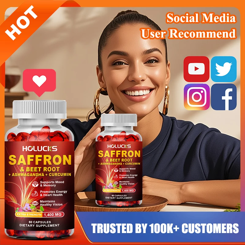 Organic Saffron Extract 1400mg Supplement, for Digestion & Healthy Inflammation Response, Calm Mood & Stress Resilience, Non-GMO