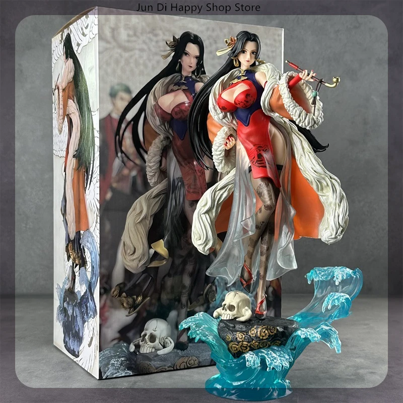 36cm One Piece Boa Hancock Chinese Style Cheongsam Anime Girl Figure Model Statue Boy Collection Desktop Decoration Ornament Toy