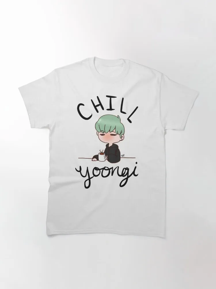 Chill Min Yoongi Classic T-Shirt Men Hot Cheap Heavyweight New Arrival Harajuku