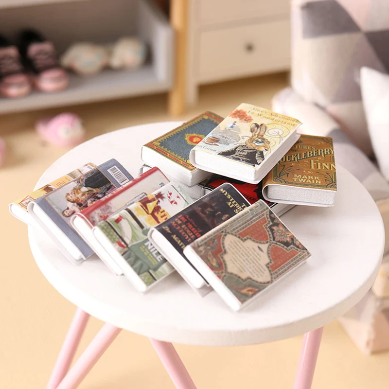 1:12 Scale Miniatures Dollhouse Books Assorted Retro Vintage Mini Books DIY Scene Doll House Decoration