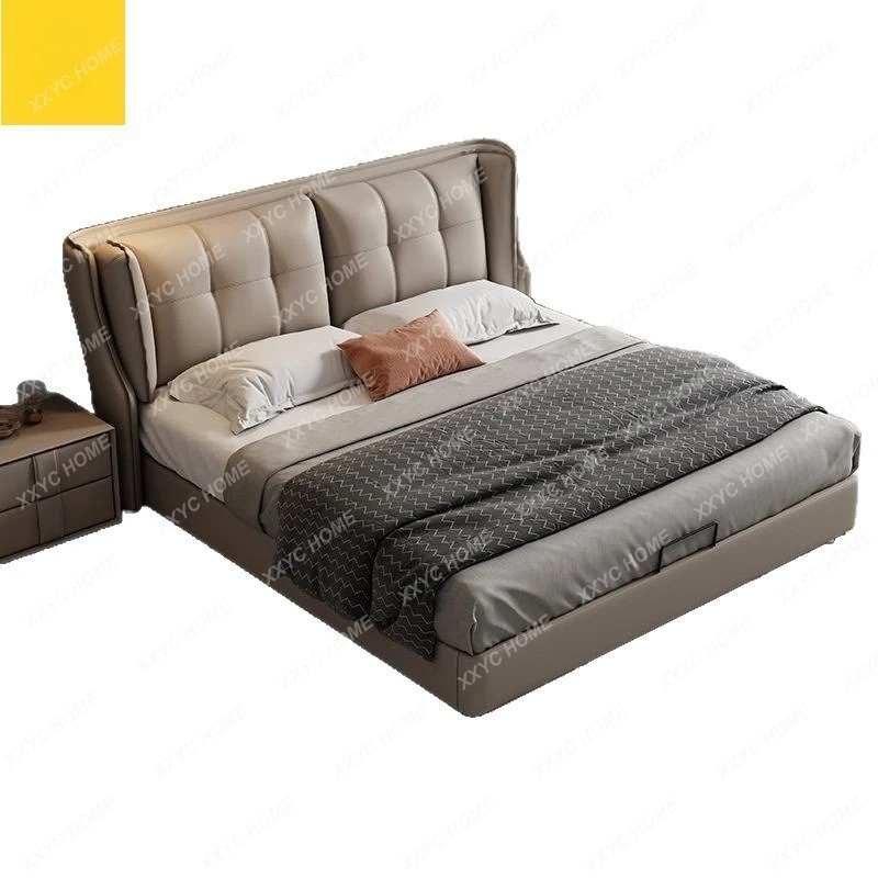 NN Fashionable  light luxury cream style solid wood pine bed|Environmentally friendly cat's paw fabric|Technology flocked