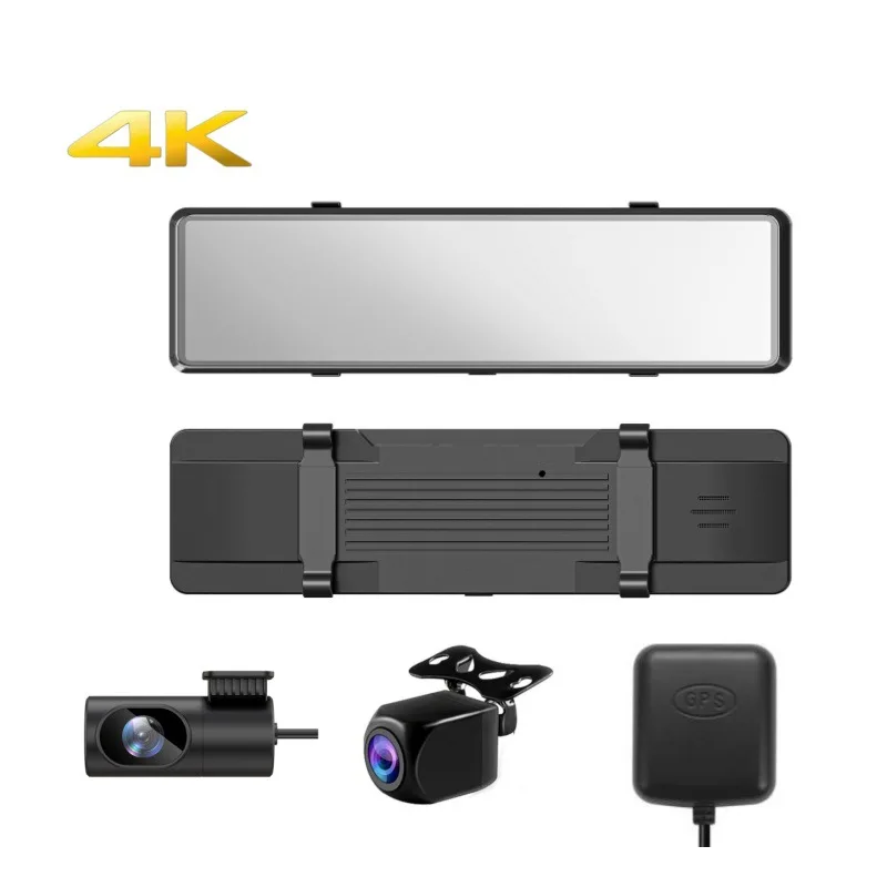 2026 12-inch 4k+1080p driving recorder dual-pull split electronic rearview mirror WiFi GPS