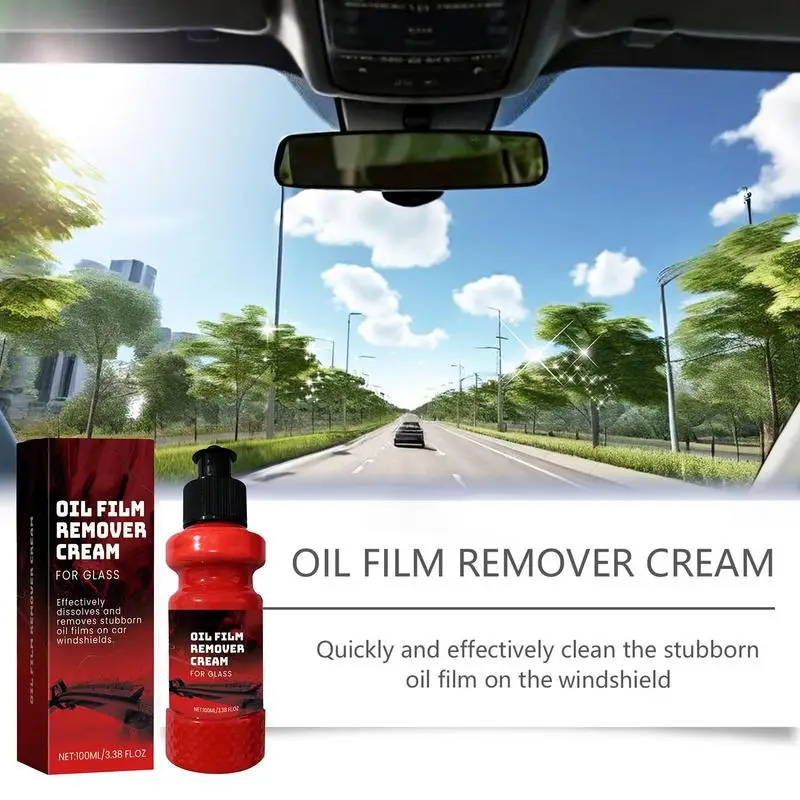 Car Glass Oil Film Remover Powerful Windshield Cleaner Car Glass Sponge Cleaning Brush Water Spots Stain Removal Auto Detailing