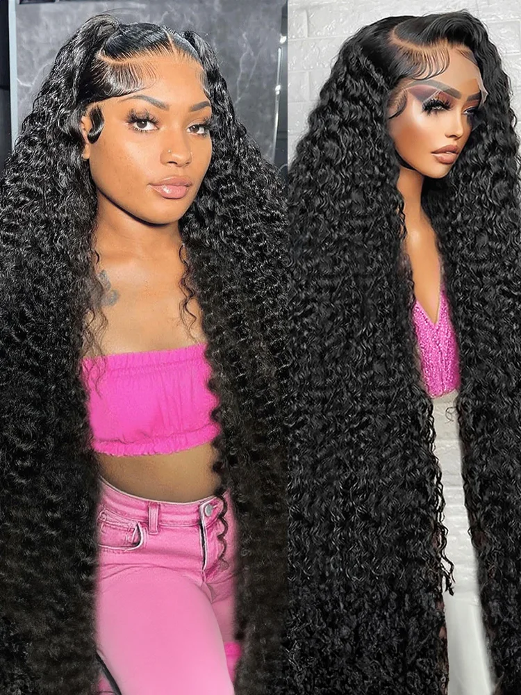 50 بوصة الباروكات مجعد موجة المياه العميقة الدانتيل الجبهة الباروكات 13x6 360 HD الدانتيل الجبهة باروكة من شعر طبيعي 13X4 غلويليس الباروكات خصلات الشعر المستعار البرازيلي