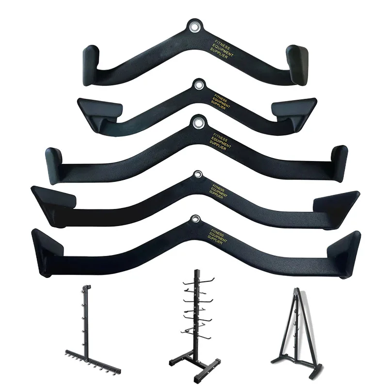 Home Gym Fitness Lat Pull Down Handle Bicep Triceps Back Muscle Training Rowing T-bar Fitness Accessories Handle Placement Rack