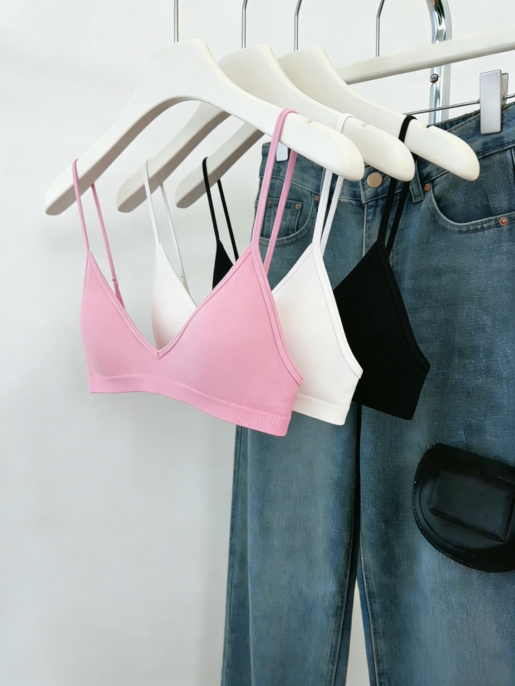 Women 3 Pack Solid Cami Tops Sexy Spaghetti Strap Sleeveless Tank Top