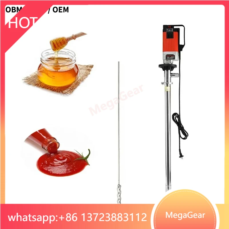 

Барабанный вертикальный насос высокой вязкости SS316 Медовый электрический бочкообразный винтовой насос Высоковязкий пищевой барабанный насос для густых жидкостей