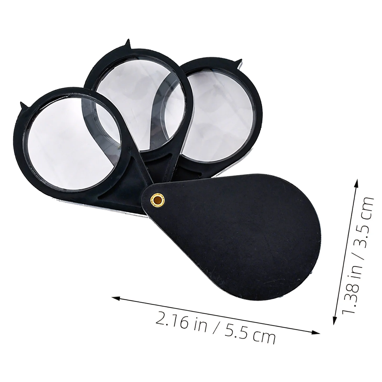 15x Folding Pocket Magnifier - Portable 3-in-1 Acrylic Lens for Coin, Stamp, Map & Jewelry Inspection, Compact Travel Design
