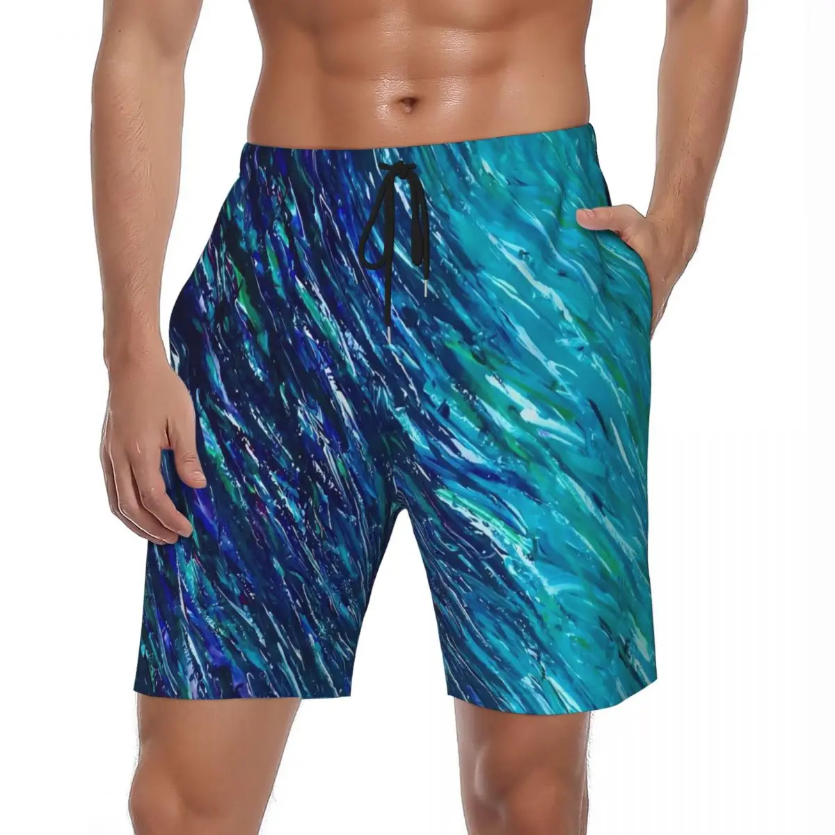 Swimwear Ocean Shallow Water Gym Shorts Summer Abstract Print Classic Beach Short Pants Men Running Surf Quick Dr Swim Trunks