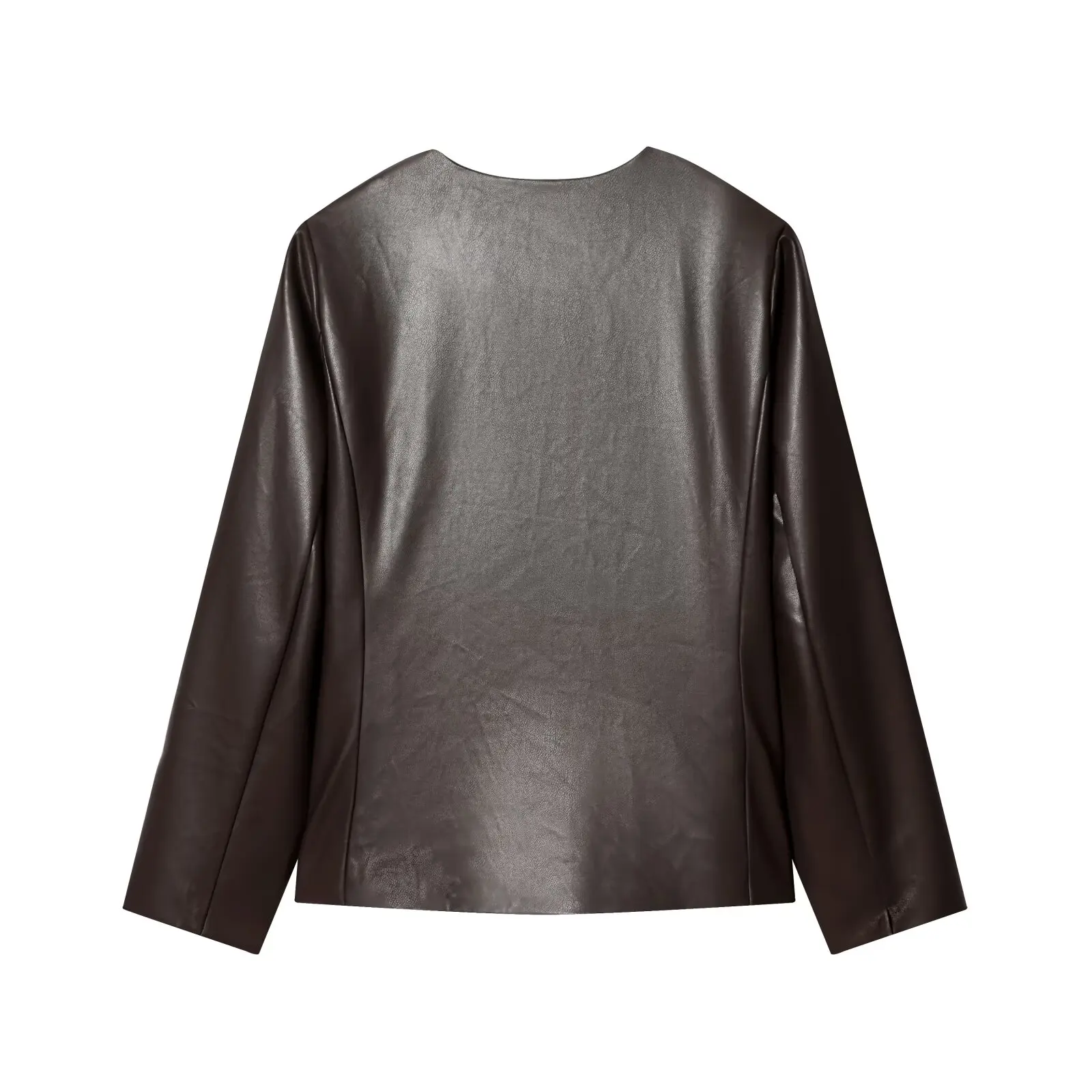 JNLEAOG 秋の新作 レディース ファッション デザインセンス溢れる レザーボタンコート 多用途 ロング丈 ポリエステル繊維 レディースジャケット