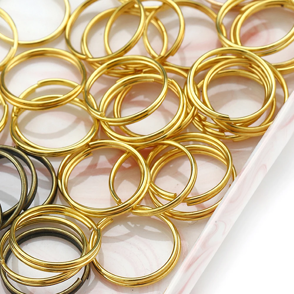 200pcs Keychain Open Jump Split Rings Double Loops Circle Holder Connectors