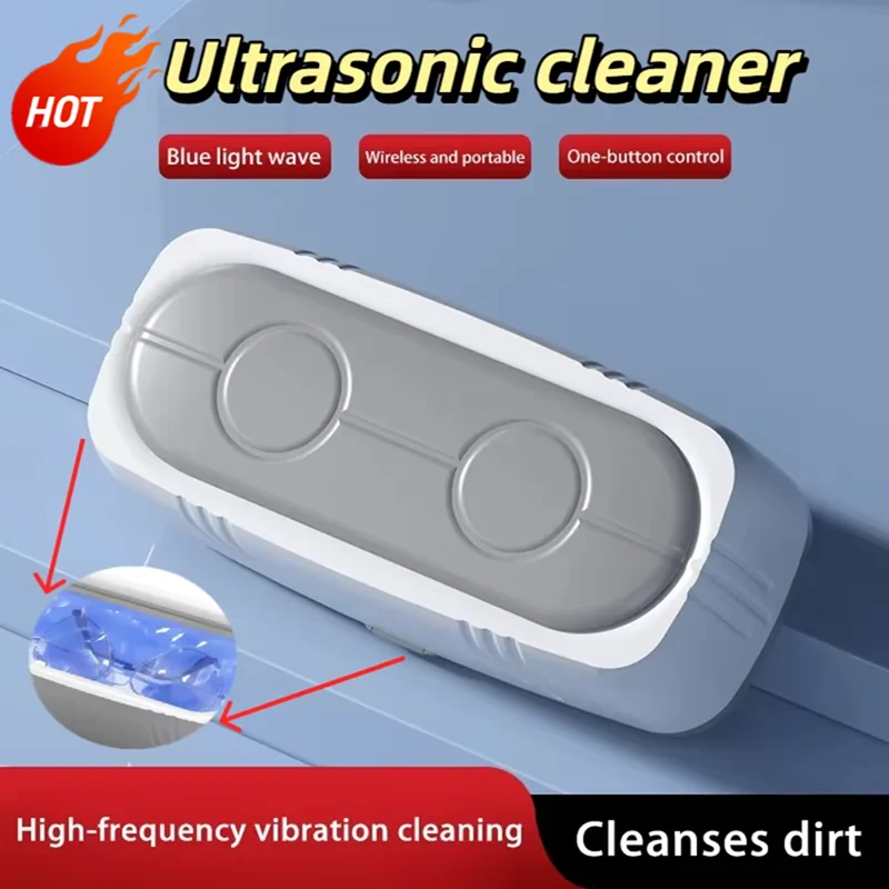 360° Cleans Dirt Ultrasonic Glasses Blue light irradiation Cleaner USB Fully Automatic Multifunctional Jewelry Clean 2026