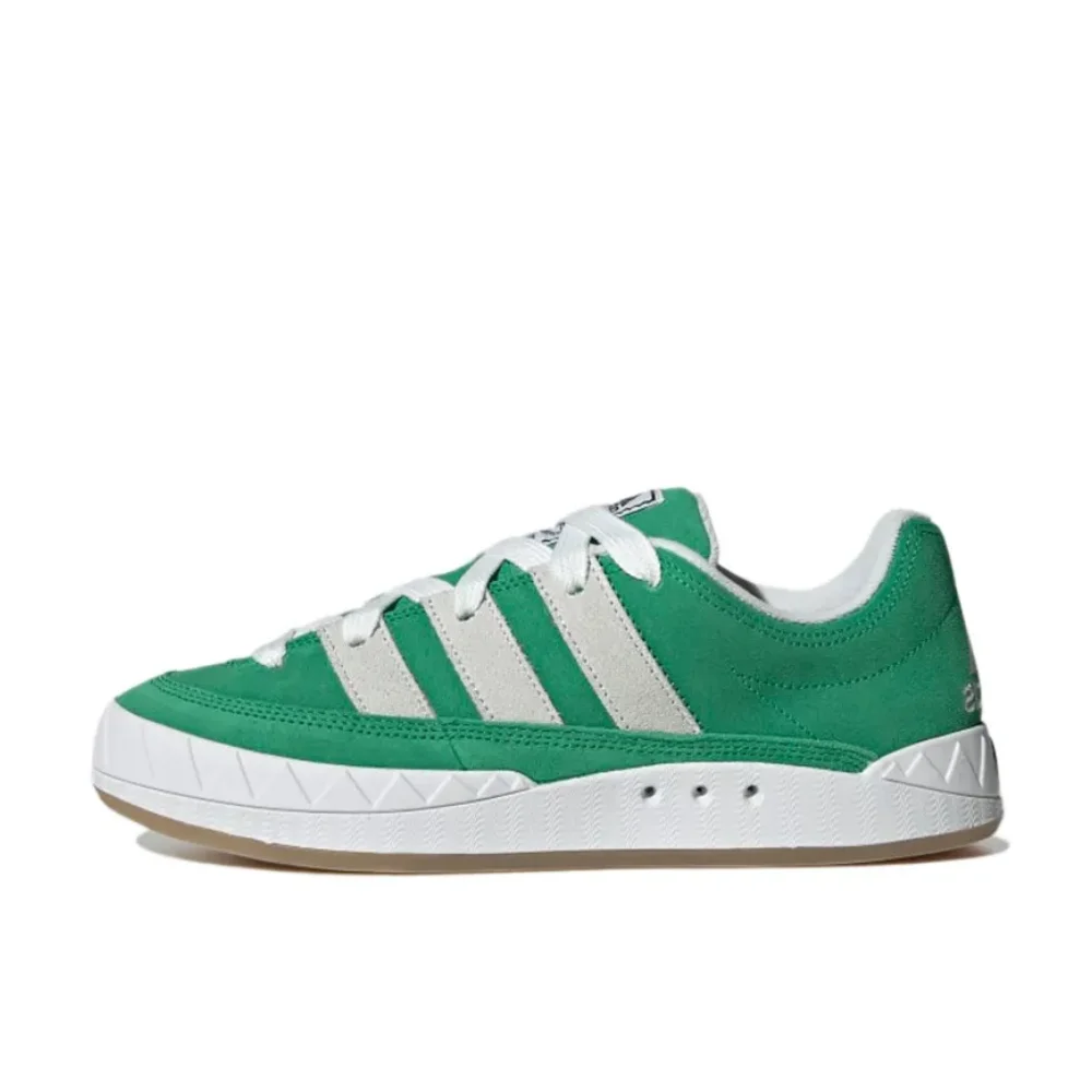 Adidas Adimatic Comfortable and stylish low-top boardshorts men's and women's casual shoes green and gray color scheme