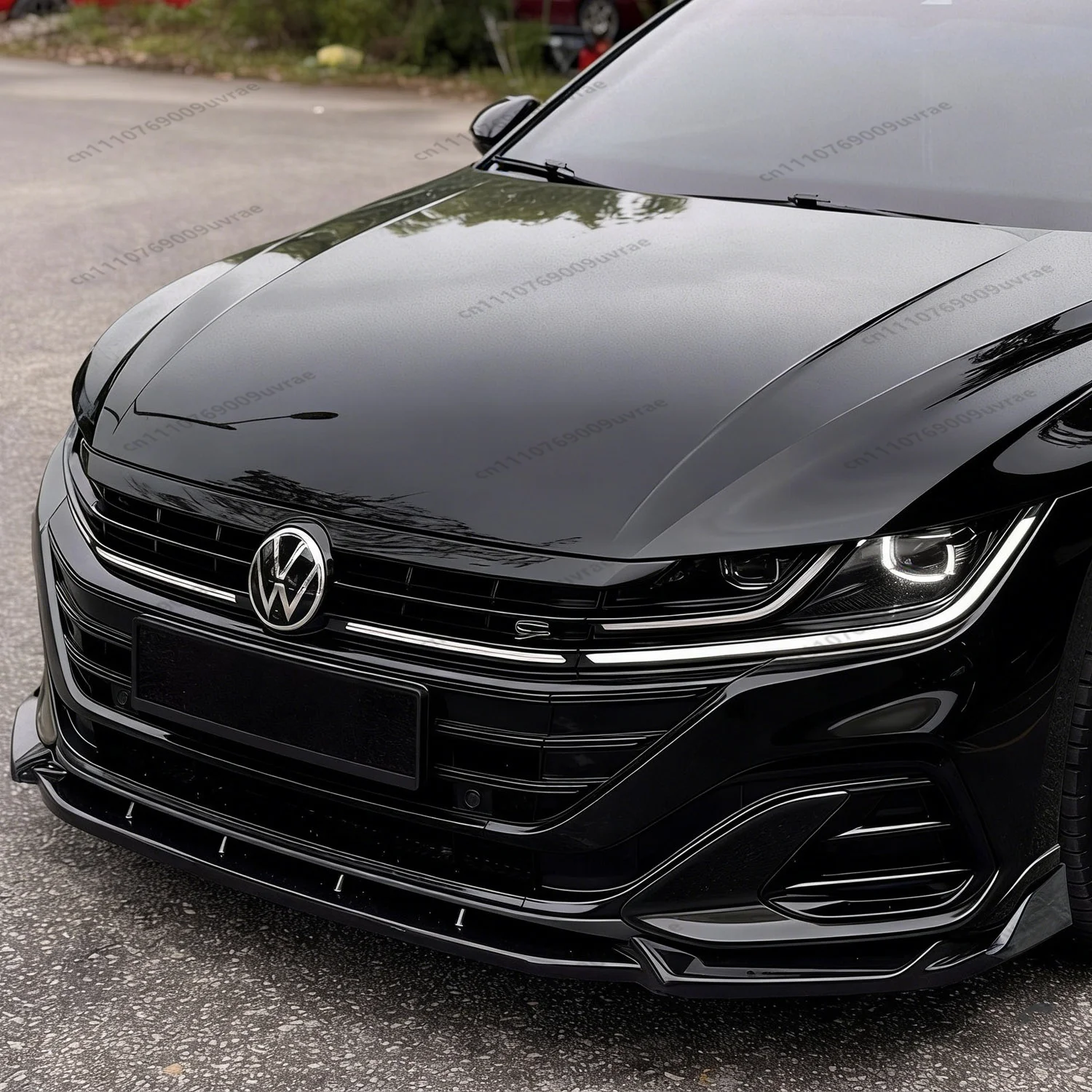 Max Style Gloss Black Front Bumper Lip Spoiler Splitter Diffuser Canards For VW Arteon R-line 2021-2025 facelift Bodykits Tuning