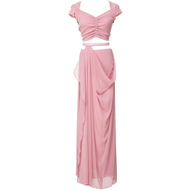 New Style Belly Dance Practice Outfit - Ethereal Feminine Long Dress Set - Oriental Dance Costume Performance Group Uniform