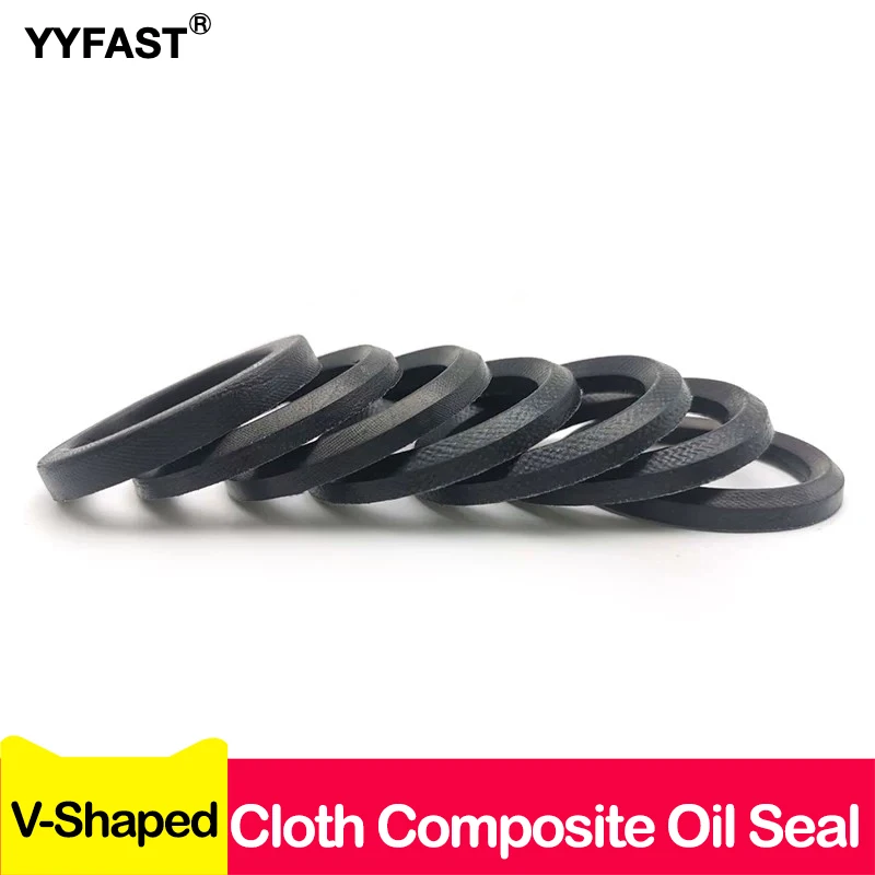 VES V-Shaped Fabric Composite Ring,High-Pressure Sealing Ring,Piston Rod Oil Seal Hydraulic Cylinder,Nitrile Rubber Fabric,45x65