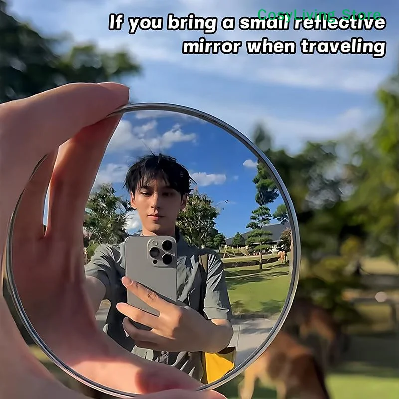 

[CL]Travel Photo Wide-angle Lens Travel Reflective Mirror Round Zoom-In Mirrors Portable Zoom-In Feature Group Photo Mirror[CL]