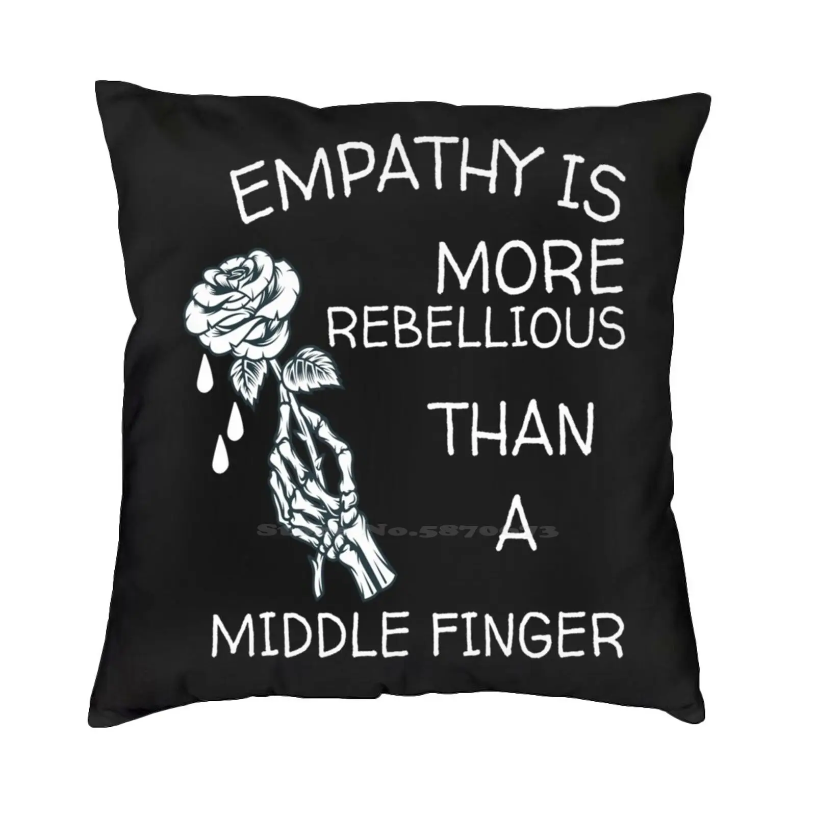 

Футболка Empathy Is More Rebellious Than A Middle Finger, хлопковая футболка Punks Rebels Rebellious Rebellion Skeletons Bones Spray