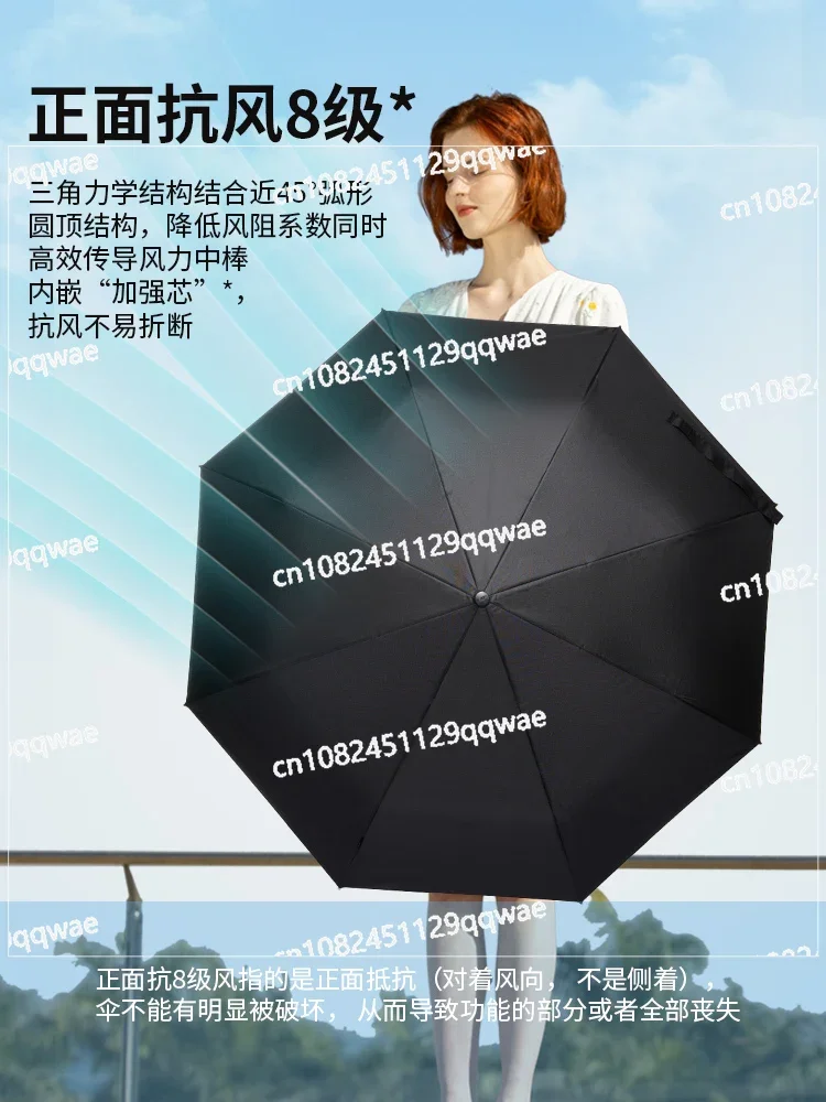 Double layer umbrella for women, black glue umbrella for both sunny and rainy use