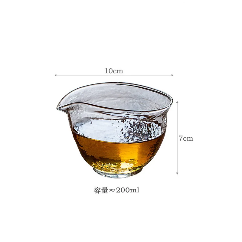 200ml Hammer Glass Fair Cup  Tea Pitcher Heat Resistant Tea Separator Tea Divider Chahai Kung Fu Tea Set Teaware Accessories