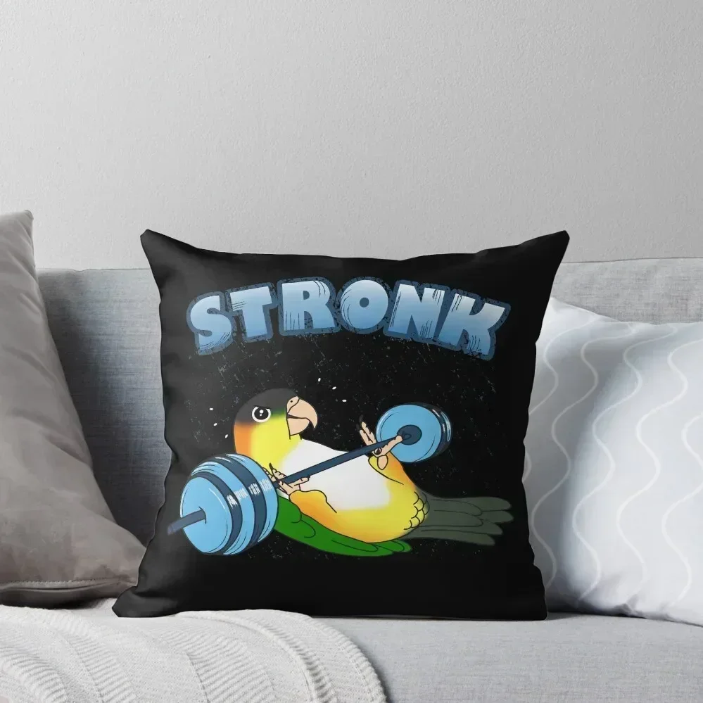 Stronk Black headed caique Fitness Parrot Workout Throw Pillow Cushions For Sofa Pillow Cases Decorative pillow