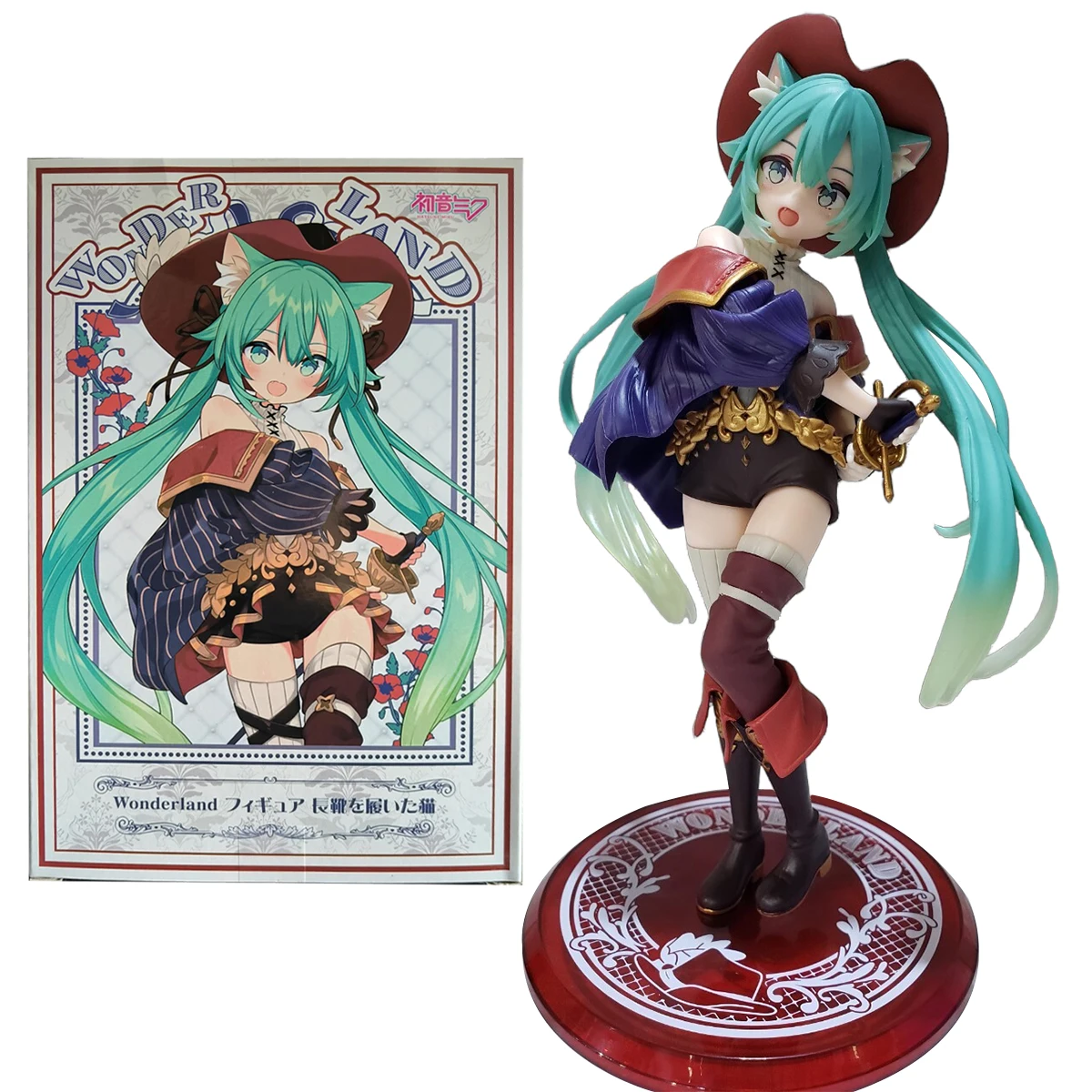 Anime Hatsune Miku Figure Fairy Tale Wonderland Hatsune Miku Puss in Boots Kawaii Action Figures Adult Collection Model Toy Gift