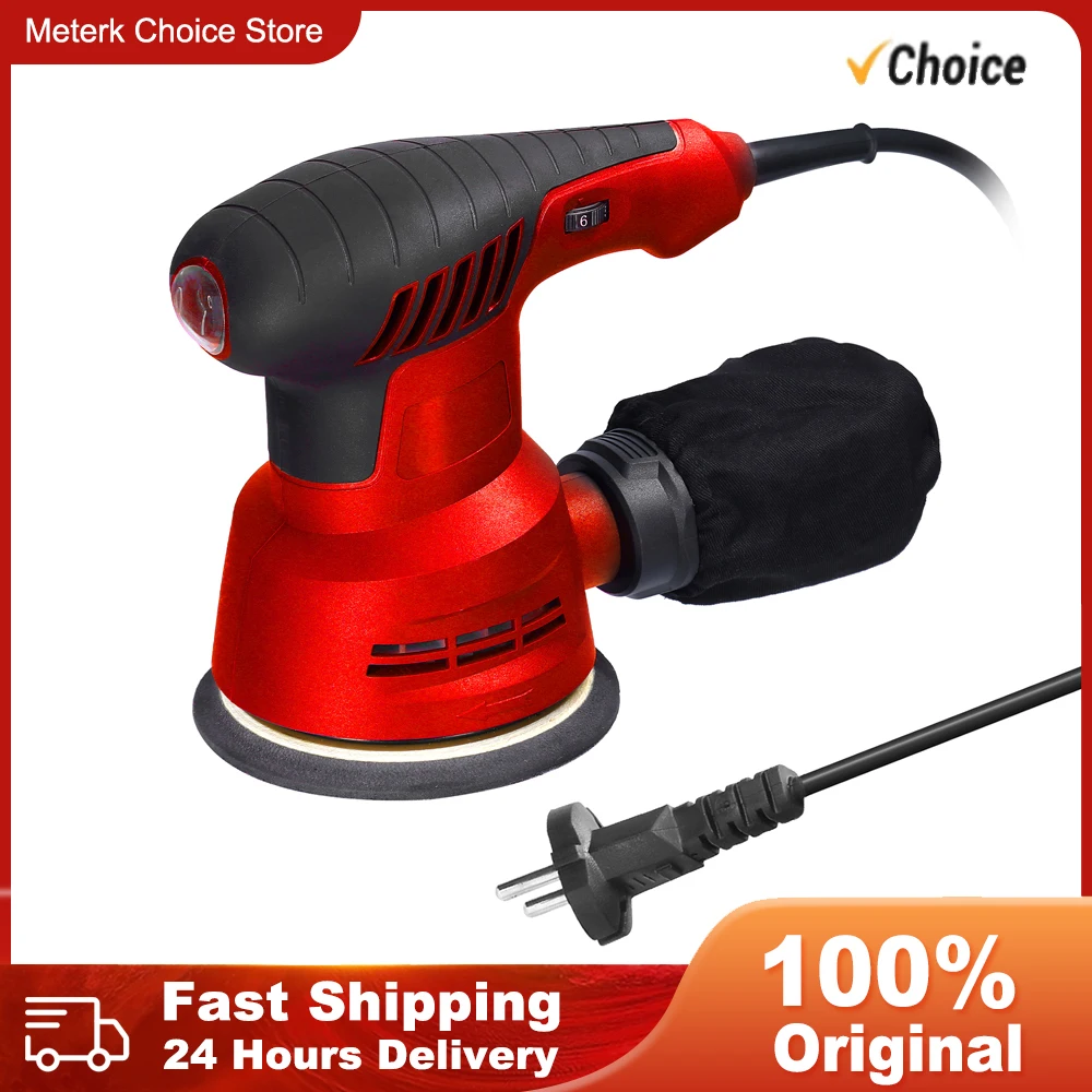 

300W Orbit Electric Sander 5 Inch 125mm Sanding Plate Electric Sander with Dust Box 6 Speed Regulation Car Polishing Machine