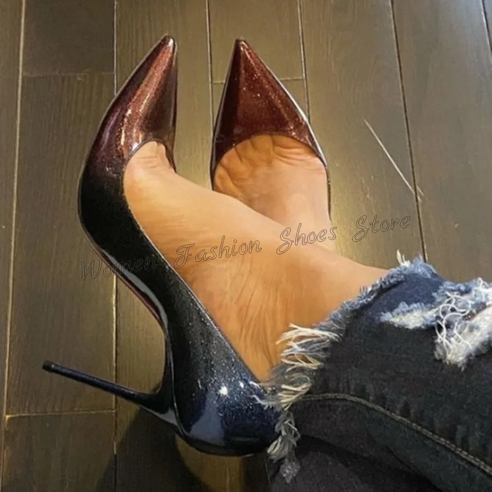 

Mixed Color Pointed Toe Slip on Pumps Stilettos High Heels High Heel Shoes for Women Fashion Heels 2025 New Zapatos Para Mujere
